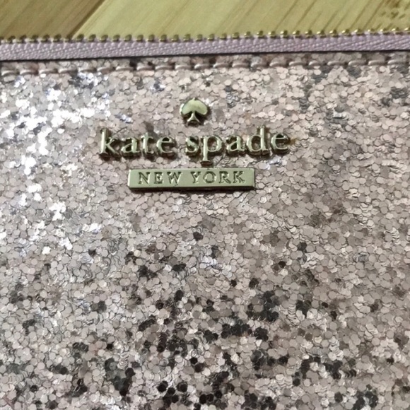 NWOT Kate Spade Pink Glitter Sparkle Clutch Wristlet Wallet Bag Handbag - Picture 4 of 9